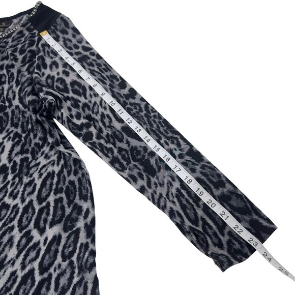 Worthington Woman 1X Long Sleeve Animal Print Tunic Top With Studded Neckline - Picture 6 of 13